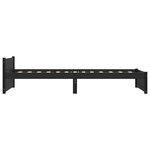 vidaXL Cadre de lit sans matelas noir bois massif 75x190 cm