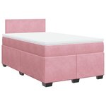 vidaXL Sommier à lattes de lit avec matelas rose 120x190 cm velours