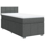 vidaXL Sommier à lattes de lit avec matelas Gris foncé 80x200 cm Tissu