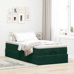 vidaXL Cadre de lit ottoman avec matelas vert foncé 90x190 cm velours
