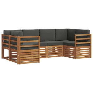 vidaXL Ensemble de canapé d'angle 6 Pièces Naturel et Anthracite