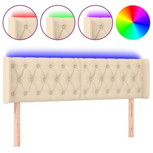 vidaXL Tête de lit à LED Crème 147x16x78/88 cm Tissu