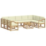 vidaXL Ensemble de canapés d'extérieur 10 Pièces Blanc et crème