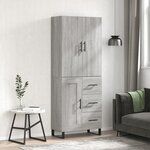 vidaXL Buffet haut Sonoma gris 69 5x34x180 cm Bois d'ingénierie