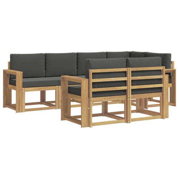 vidaXL Ensemble de canapés d'extérieur 7 Pièces Blanc et anthracite