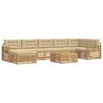 vidaXL Ensemble de canapés d'extérieur 8 Pièces Blanc et Beige
