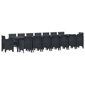 vidaXL Ensemble de salle à manger pour jardin 17 Pièces Anthracite