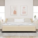 vidaXL Lit à ressorts avec matelas Crème 200 x 200 cm tissu