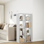vidaXL Bibliothèque séparateur de pièce Blanc 69 5 x 29 x 137 5 cm Bois d'ingénierie