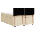 vidaXL Sommier à lattes de lit avec matelas Crème 140x200 cm Tissu