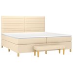 vidaXL Sommier à lattes de lit avec matelas Crème 200x200 cm Tissu