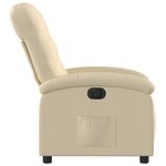 vidaXL Fauteuil inclinable électrique Crème Tissu