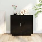 vidaXL Buffet Noir 80x40x75 cm Bois d'ingénierie