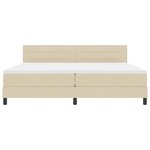 vidaXL Lit à ressorts avec matelas Crème 200 x 200 cm tissu