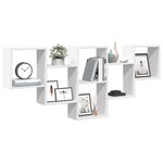 vidaXL Étagère murale blanc 159x18x66 cm bois d'ingénierie