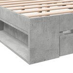 vidaXL Cadre de lit avec tiroirs sans matelas gris béton 160x200 cm