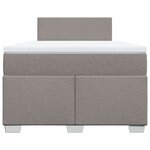 vidaXL Sommier à lattes de lit avec matelas taupe 120x190 cm tissu