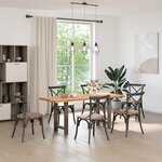 vidaXL Pieds de table à manger en acier naturel 2 pièces 50 x (72-73) cm Acier
