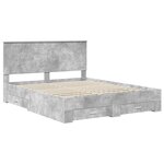 vidaXL Cadre de lit Gris béton 160 x 200 cm Bois d'ingénierie