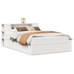 vidaXL Cadre de lit sans matelas blanc 140x190 cm bois de pin massif