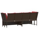 vidaXL Canapé de jardin avec coussins marron résine tressée