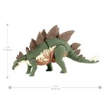 Jurassic World - Stegosaure Méga Ravageur, apparence réaliste, avec fonction d'évasion et d'attaque - Figurine Dinosaure - Des 4 ans