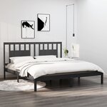 vidaXL Cadre de lit Gris Bois de pin massif 200x200 cm