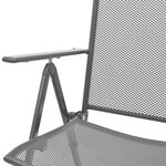 vidaXL Mobilier de bistro 3 Pièces avec chaises pliables Acier Anthracite