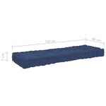 vidaXL Coussins de plancher de palette 4 Pièces Bleu marine clair Coton