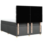 vidaXL Sommier à lattes de lit avec matelas Gris foncé 140x190cm Tissu