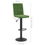 vidaXL Tabouret de bar Vert foncé Velours
