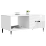 vidaXL Table basse Blanc brillant 90 x 50 x 40 cm Bois d'ingénierie