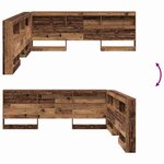 vidaXL Tête de lit de rangement Bois ancien 200 cm Bois d'ingénierie