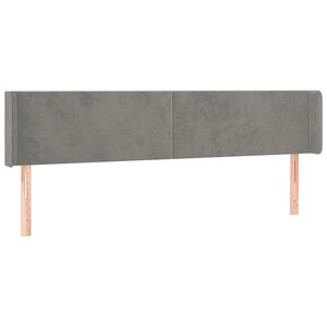 vidaXL Tête de lit avec oreilles Gris clair 203x16x78/88 cm Velours
