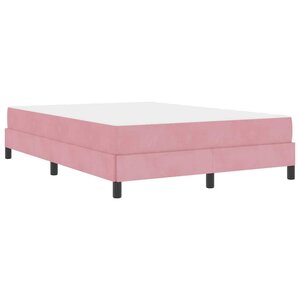vidaXL Lit boxspring avec matelas Rose 140 x 220 cm Velours