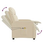vidaXL Fauteuil électrique de massage Crème Tissu