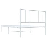 vidaXL Cadre de lit métal avec tête de lit blanc 107x203 cm