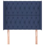 vidaXL Tête de lit avec oreilles Bleu 103x16x118/128 cm Tissu