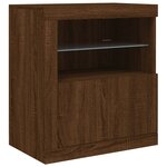 vidaXL Buffet avec lumières LED chêne marron 181 5x37x67 cm