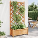 vidaXL Jardinière avec treillis marron bois massif de sapin