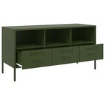 vidaXL Meuble TV vert olive 100 5x39x50 5 cm acier