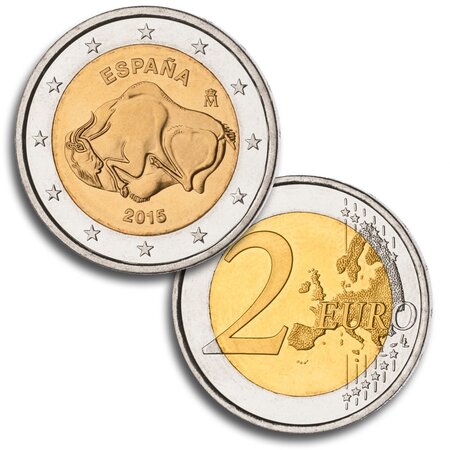 Pièce de monnaie 2 euro commémorative Espagne 2015 – Grotte d’Altamira