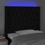 vidaXL Tête de lit à LED Noir 103x16x118/128 cm Tissu