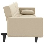 vidaXL Canapé-lit avec coussins crème tissu