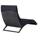 vidaXL Transat avec coussin Résine tressée Noir