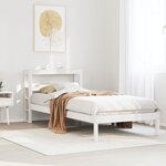 vidaXL Cadre de lit sans matelas blanc 75x190 cm bois de pin massif