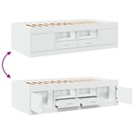 vidaXL Lit de jour avec tiroirs sans matelas blanc 90x200 cm