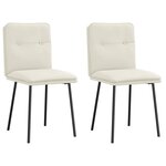 vidaXL Chaises à manger lot de 2 Crème Velours