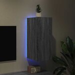 vidaXL Meuble TV mural avec lumières LED sonoma gris 30 5x35x70 cm