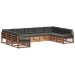 vidaXL Ensemble de canapés d'extérieur 9 Pièces Naturel et Anthracite